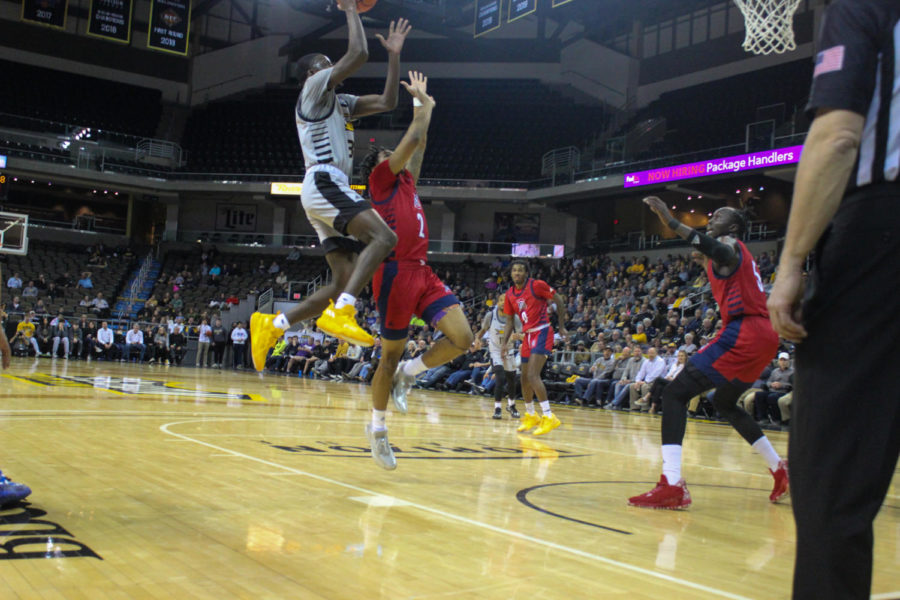 NKU guard Marques Warrick soars for a shot against Detroit Mercy on Thursday. Warrick led the Norse with 25 points. 