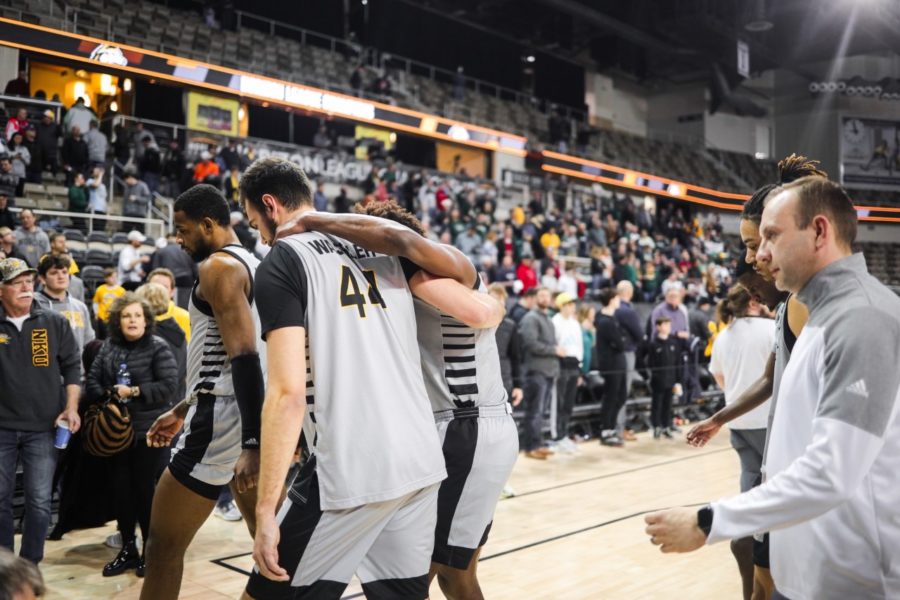 NKU leaves the court following the 72-71 loss to Wright State in the Horizon League championship.