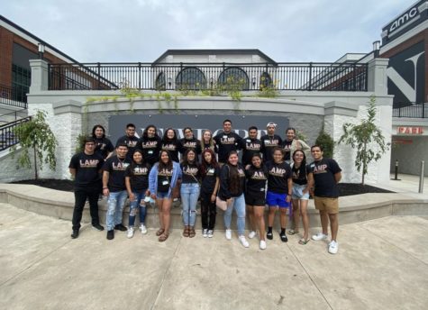 Students of LAMP outside of Newport on the Levee in the summer of 2021.