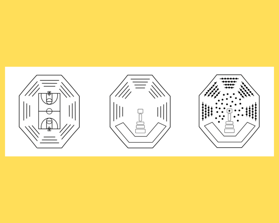 Visualization of the arena changeover process for a concert. 