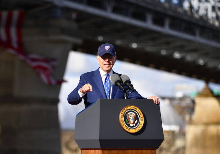 President Biden speaks during visit to Covington on Jan. 4, 2023. 