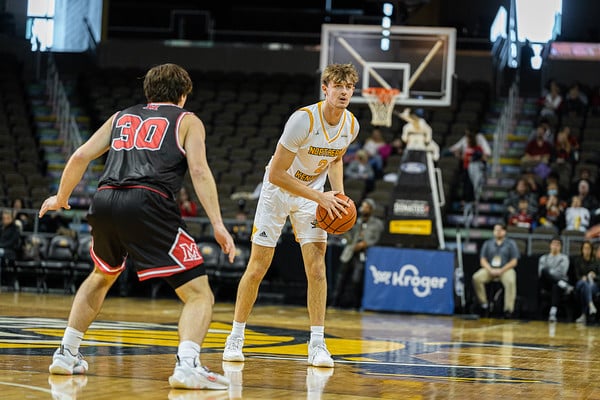 Northern Kentucky University sophomore Sam Vinson is second on the team in scoring and rebounding, playing a big role in the Norses rise to the top of the Horizon League standings.