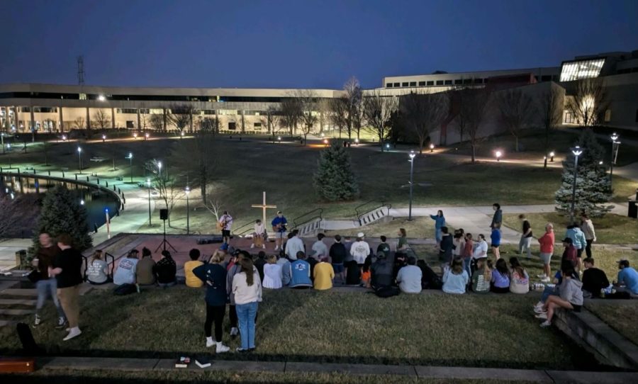 NKU students and faculty gathered at The Farris Amphitheater for revival.