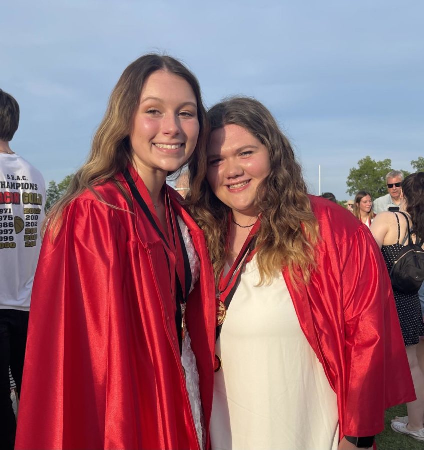 Samantha and Katrina as 2021 New Richmond High School graduates.
