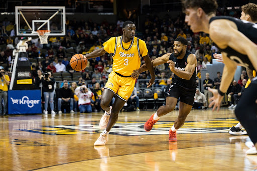 Norse guard Marques Warrick drives the basket during NKU’s matchup against the University of Cincinnati on Nov. 16. The Norse pulled off a 64-51 win over Houston’s fellow American Athletic Conference member that night, proving their abilities against competition at the Cougars’ level.