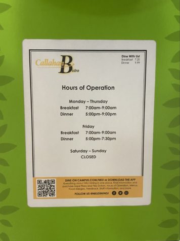 Schedule of Callahan Bistro's hours of operation