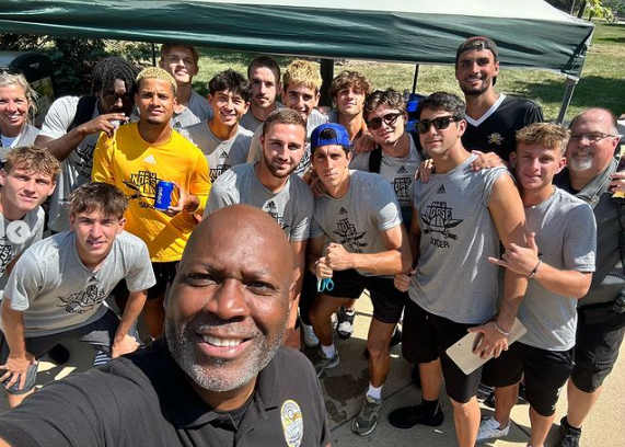 NKU Police Department participates in Popsicles with Police along with NKU Mens Soccer Team at the beginning of the fall semester. 