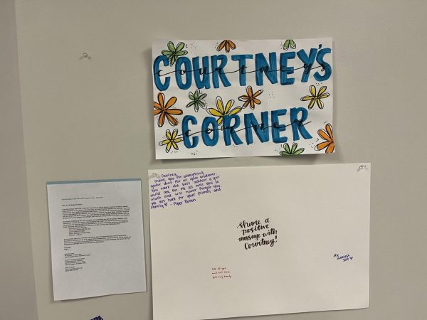Courtneys Corner is a space in the third-floor lobby of the FA Center dedicated to leaving messages for McManus.