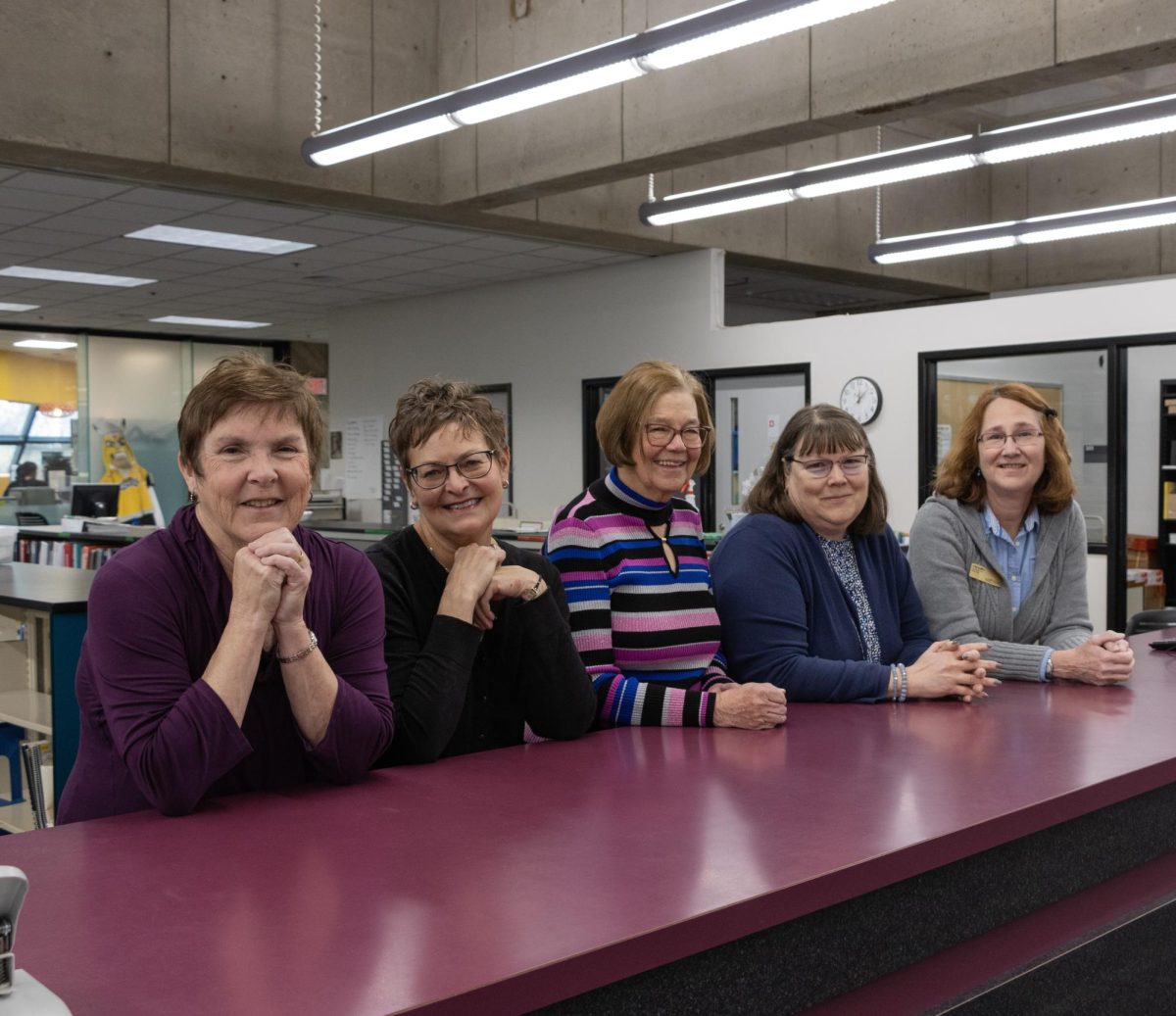 From left to right: Nancy Campbell, Laura Sullivan, Lois Schultz , Mary Chesnut, Lois Hamill.