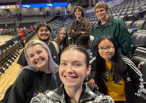 The Northerner staff members at the NKU vs. University of Cincinnati game last month. 