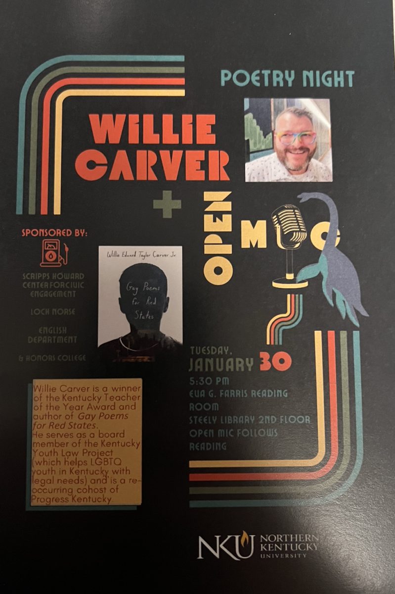 A flyer for Willow Carver and Open Mic event.