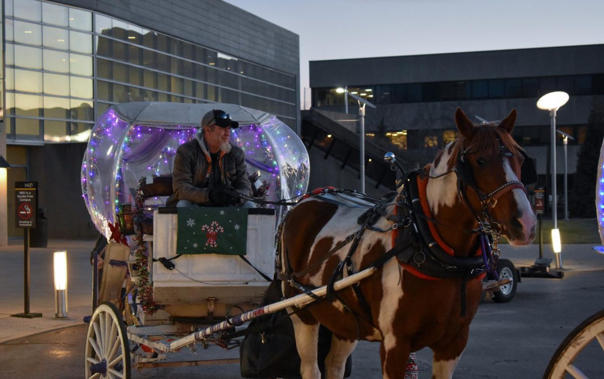 Attendees were able to ride in a horse carriage down to Norse Commons on Kenton Drive. 