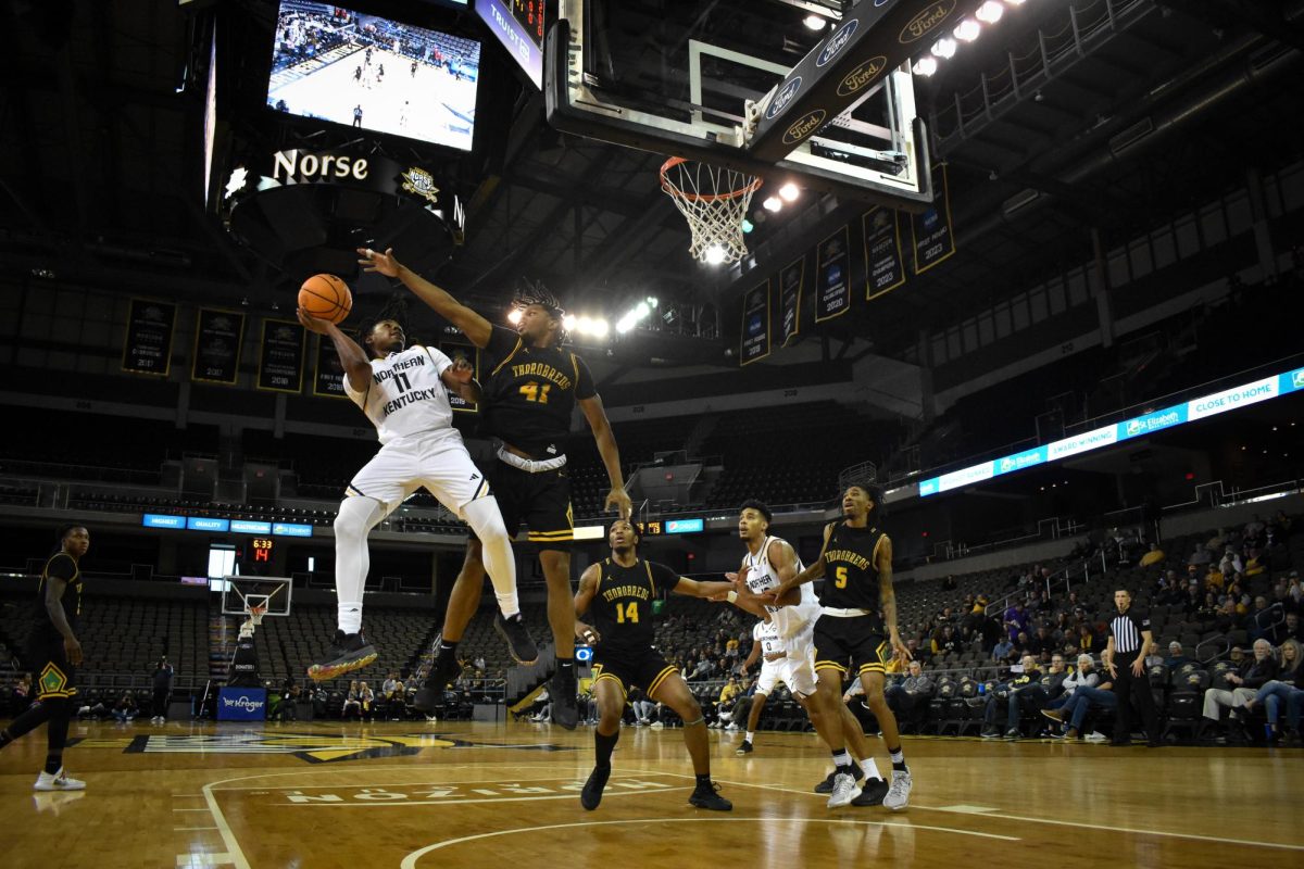 Pettus goes in for the shot as the Norse took on Kentucky State in November. 