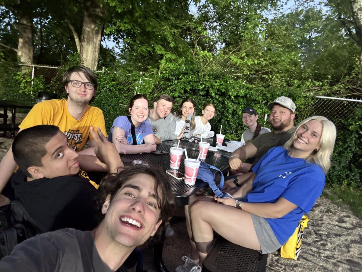 The Northerner staff gathers outside Silver Grove Dairy Bar.
