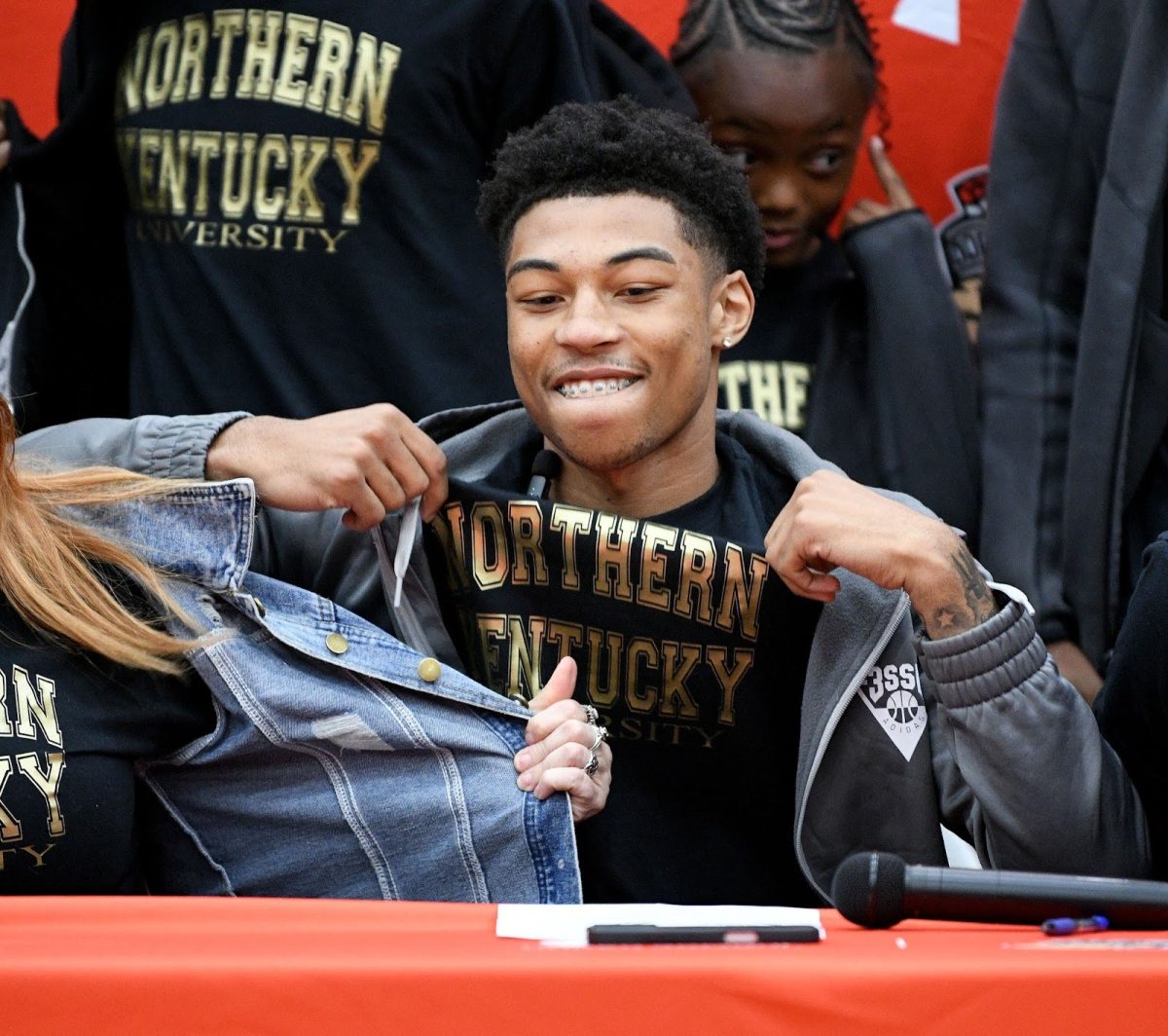 Lima Senior High School guard Willie Foster announcing his commitment to Northern Kentucky University.
