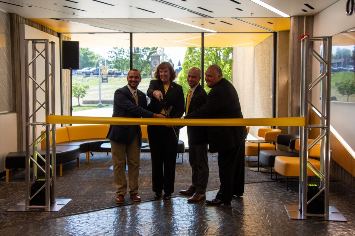 NKU President Cady Short-Thompson cuts the ribbon during the grand opening of the new Welcome Center. 