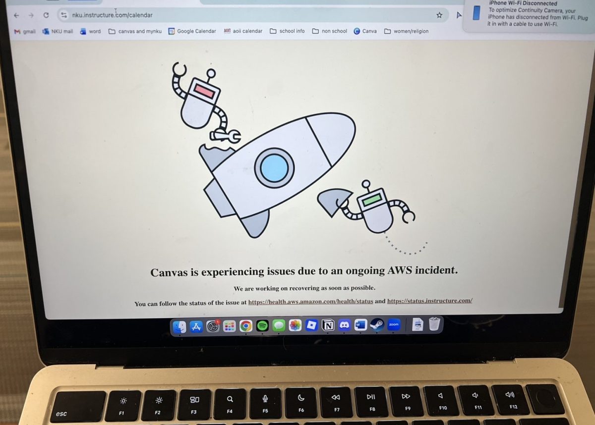 The message NKU students were met with when attempting to use canvas on Monday, Oct. 20.