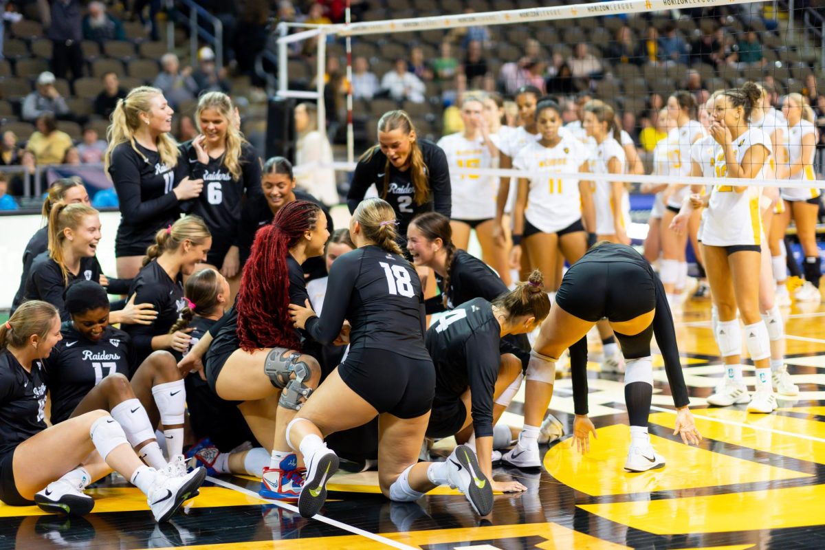 Wright State is celebrating their 3-0 win against Northern Kentucky. With this win, Wright State became the 2025 Horizon League Champions.