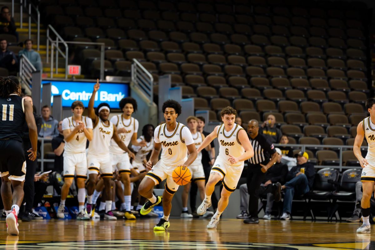 Dan Gherezgher pushing the tempo against Wofford. 