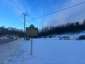A Kentucky Historical Marker sits at the site of the Beverly Hills Supper Club fire in Southgate, Ky.
