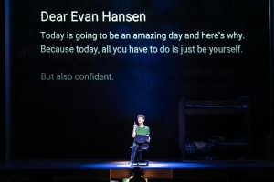 In “Dear Evan Hansen,” the protagonist writes himself therapeutic letters, with one ending up in the wrong hands. (Photo by Amy Nelson Photography)

