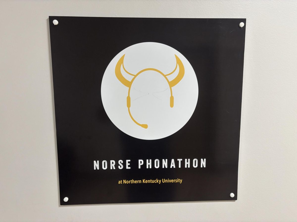 The sign outside of the Norse Phonathon. The center is currently located in MEP 306. 